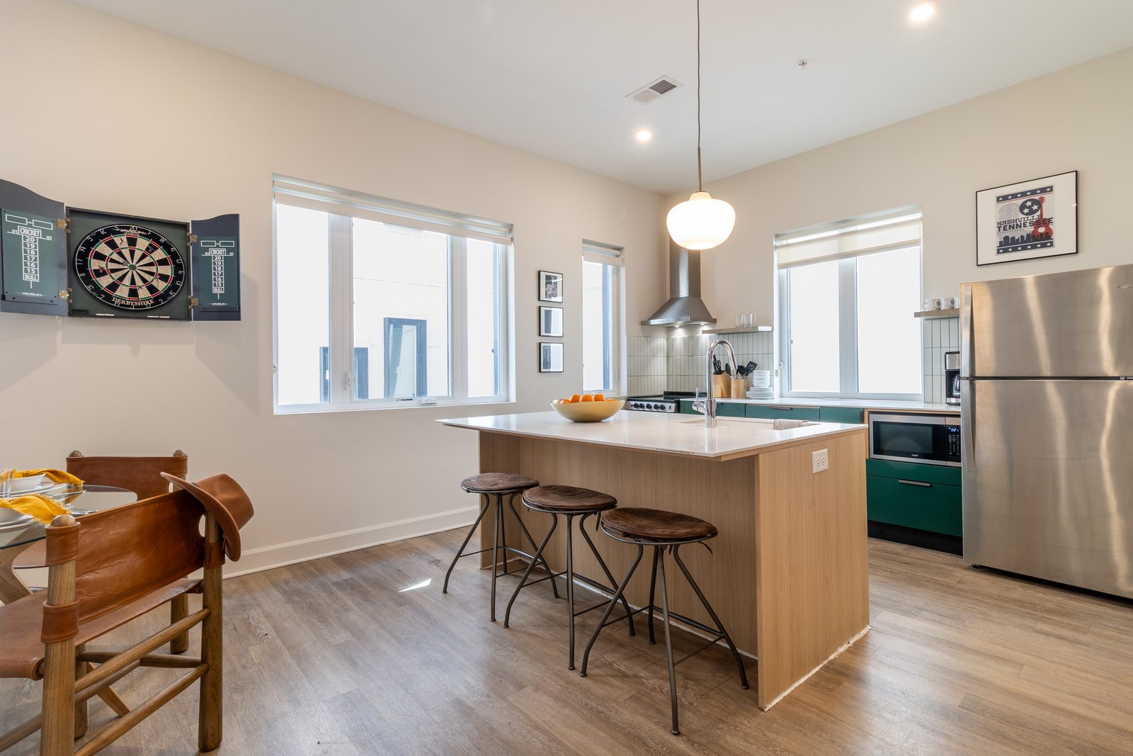 Kitchen and dartboard